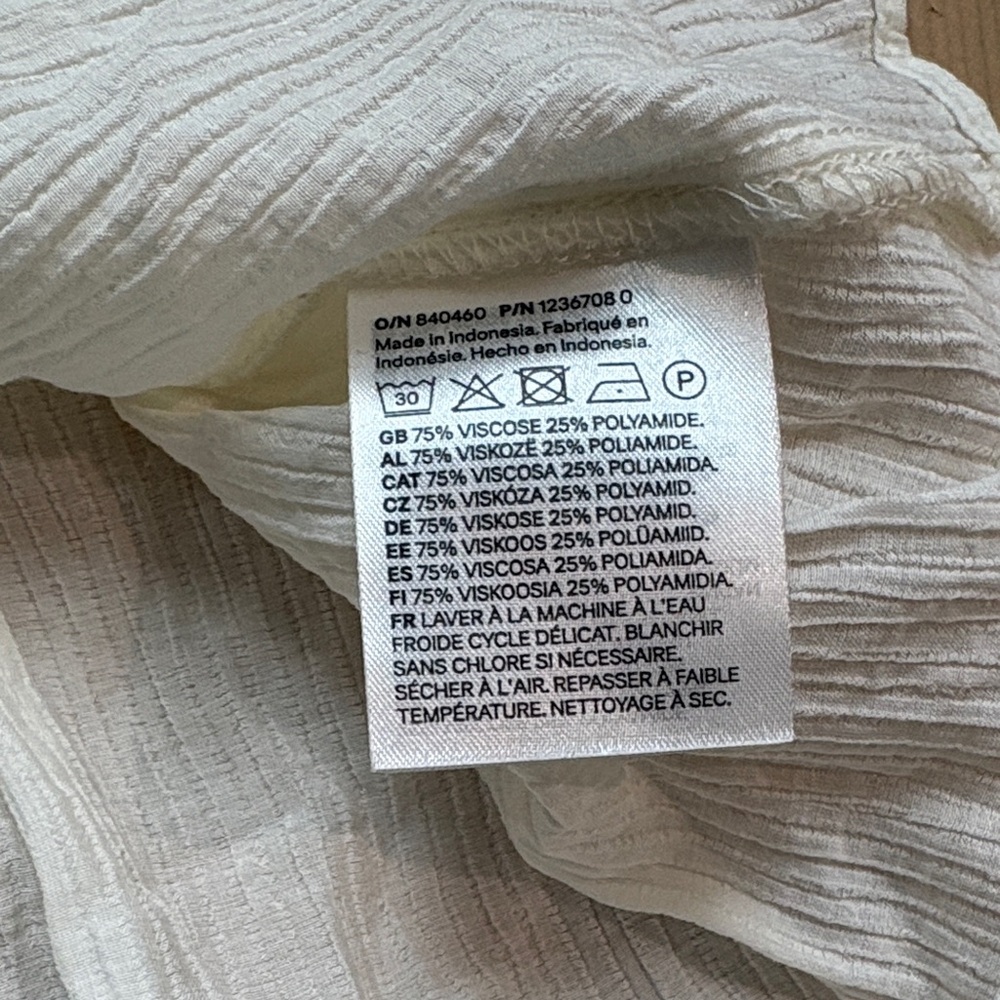 Worn Once! Festival-Ready Cream Smocked Tank Top with Ruffle Hem - Picture 6 of 6